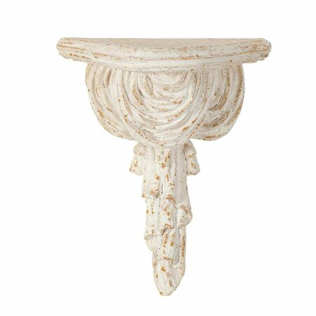 HOMEROOTS White Wash Vintage Wall Shelf 401321